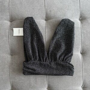 Forever 21 Shimmering Black Crop Top